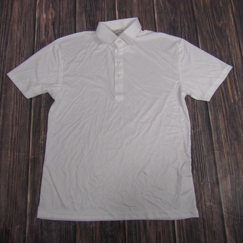 Collars & Co. Dress Collar Polo Shirt Mens Large White 100% Polyester Golf DCP